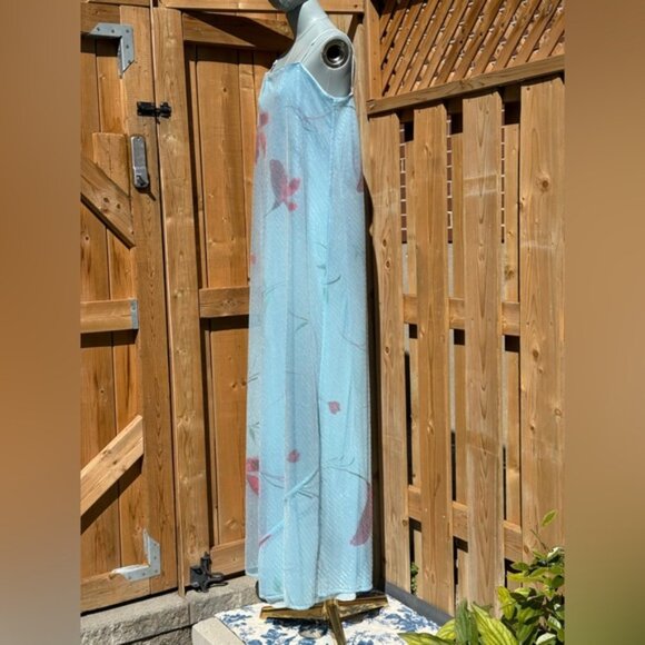 🆕 RAT & BOA 🧿 NWOT Marisol Blue Floral Printed Sequin Shimmer Maxi Dress SzXXL - Picture 4 of 12